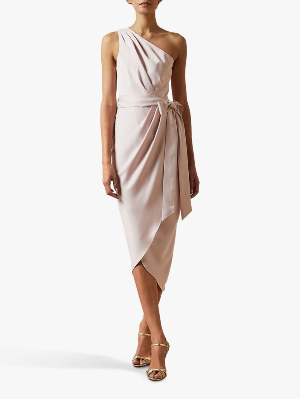 Ted Baker • Gabie One Shoulder Drape Crepe Midi Dress